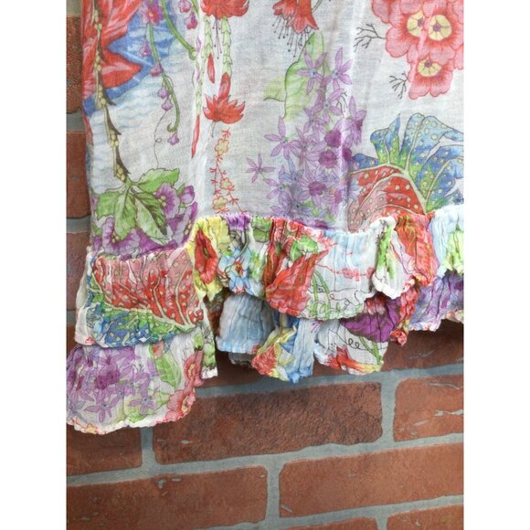 Anthropologie Deletta Womens Floral Maxi Dress Size 14 Ruffle Babydoll Fairycore - Picture 4 of 9